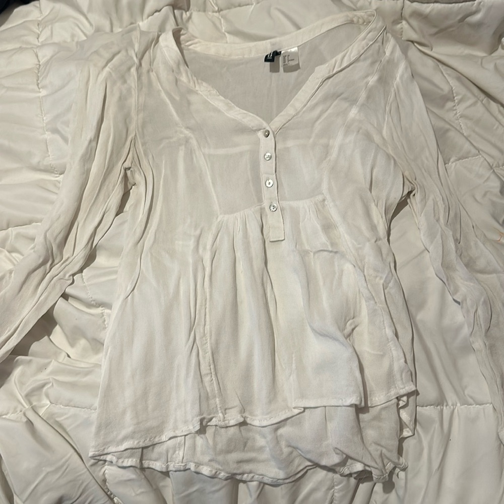 Womans White Sheer Shirt